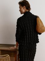 Casaco Curto em Ponto Origami Preto - Anselmi Feminino