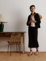 Casaco Curto em Ponto Origami Preto - Anselmi Feminino