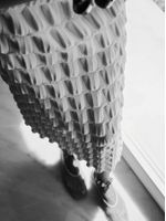 Saia Midi em Ponto Origami Off White - Anselmi Feminino