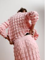 Saia Midi em Ponto Origami Rosa Pó - Anselmi Feminino
