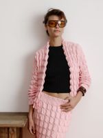 Saia Midi em Ponto Origami Rosa Pó - Anselmi Feminino