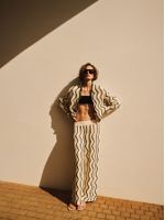 Casaco Ondas Bicolor Off White - Anselmi Feminino