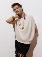 Blusa Manga Japonesa Cru - Anselmi Feminino