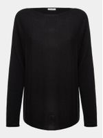Suéter 100% Cashmere Gola Canoa Preto - Blusa Feminina