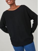 Suéter 100% Cashmere Gola Canoa Preto - Blusa Feminina