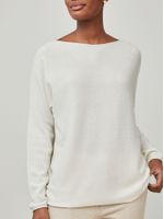 Suéter 100% Cashmere Gola Canoa Off White - Blusa Feminina