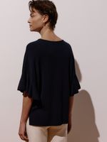 Blusa feminina de tricô Milano com manga curta tulipa, da Anselmi
