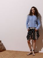 Blusa feminina de tricô em ponto Ondas com manga longa, da Anselmi