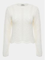 Blusa feminina de tricô em ponto Ondas com manga longa, da Anselmi