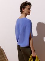Blusa feminina de tricô 3D em ponto Links com manga japonesa, da Anselmi