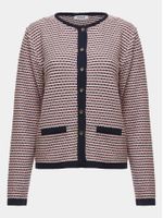 Casaco feminino de tricô jacquard com lapelas e botões, da Anselmi
