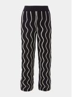 Calça Pantalona Ondas Bicolor Preto - Anselmi Feminino