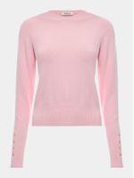 Blusa feminina de tricô 3D com detalhe em botões no punho, da Anselmi