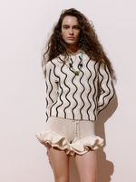 Blusa bicolor feminina de tricô em ponto Ondas, da Anselmi