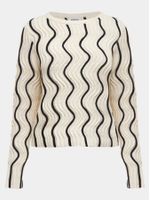 Blusa bicolor feminina de tricô em ponto Ondas, da Anselmi