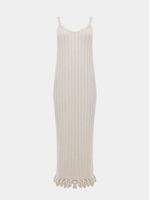 Vestido regata midi feminino de tricô com barra em ponto alça, da Anselmi