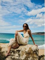 Vestido regata midi feminino de tricô com barra em ponto alça, da Anselmi