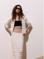 Casaco Curto em Ponto Origami Off White - Feminino Anselmi