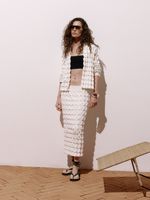 Casaco Curto em Ponto Origami Off White - Feminino Anselmi