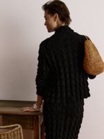 Casaco Curto em Ponto Origami Preto - Anselmi Feminino
