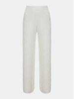 Calça pantalona feminina de tricô em ponto Links com cós elástico, da Anselmi