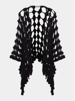 Kimono longo feminino de tricô vazado com manga kimono, da Anselmi