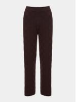 Calça pantalona feminina de tricô em ponto Links com cós elástico, da Anselmi