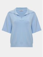 Blusa ampla feminina de tricô Milano com gola polo, da Anselmi