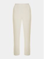 Calça pantalona feminina de tricô canelado, da Anselmi